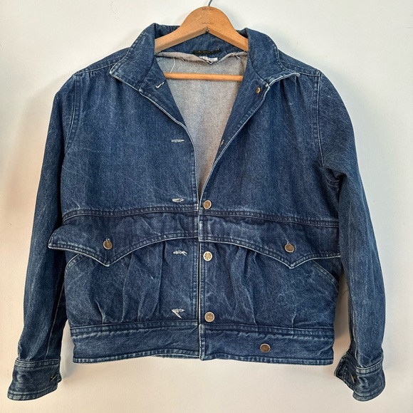 Vintage 80’s Krazy Krinkle Denim Jacket - Picture 1 of 12